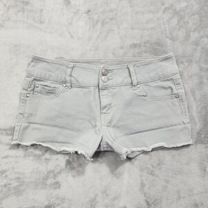 Refuge Shorts Womens 4 Gray Cutoff Denim Jean Stretch Frayed Hem Casual Summer